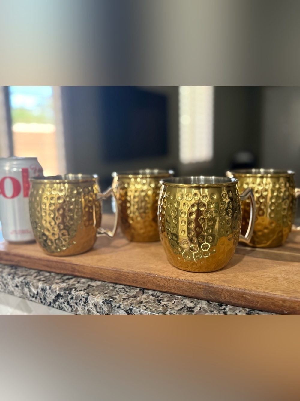 NIB- Set of 8 Hammered Gold 16oz Moscow Mule Mug- NIB- multiple sets available